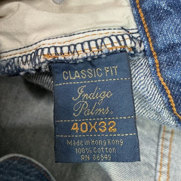 Tommy Bahama Indigo Palms Mens 40x32 Classic Fit Blue Denim Jeans 100% Cotton - Picture 10 of 13